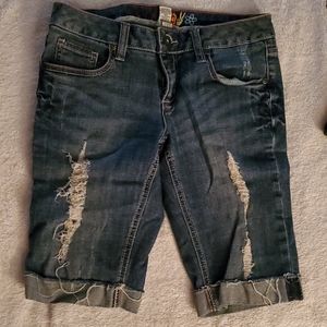 Distressed denim Mudd shorts